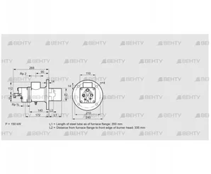 BIO 80RM-350/335-(12)E (84021647) Газовая горелка Kromschroder