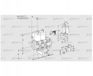 VCH1E25R/20R05NHEVWL/PPZS/3--2 (88105849) Клапан с регулятором расхода Kromschroder