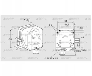 DL 150K-3W (84444890) Датчик-реле давления воздуха Kromschroder