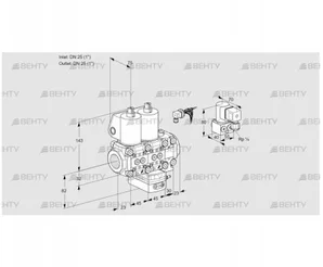 VCH1E25R/25R05NHEVWL/PPZY/PPPP (88107025) Клапан с регулятором расхода Kromschroder