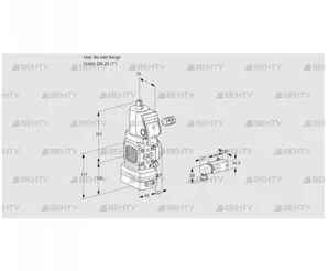 VAV1-/25R/NQSRAK (88020147) Газовый клапан с регулятором соотношения Kromschroder