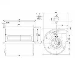 Центробежный вентилятор ebmpapst D2E133DM52D4 (255/0,26 кВт) 2000 об/мин