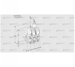 VCS3E50R/50R05NLWGR/PPPP/MMMM (88100029) Сдвоенный газовый клапан Kromschroder