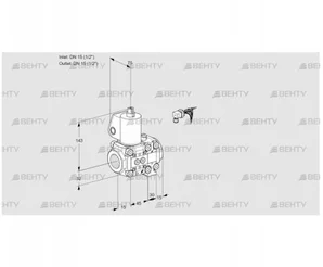 VAS1E15R/15R05NVWL/PP/PP (88105715) Газовый клапан Kromschroder