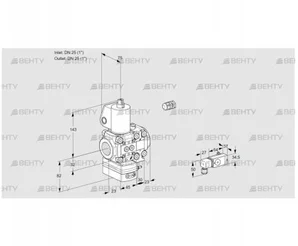 VAG1E25R/25R05GEVWL/2-/PP (88106349) Газовый клапан с регулятором соотношения Kromschroder