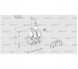 VCS2E25R/25R05NLWR/3--3/-3PP (88106688) Сдвоенный газовый клапан Kromschroder