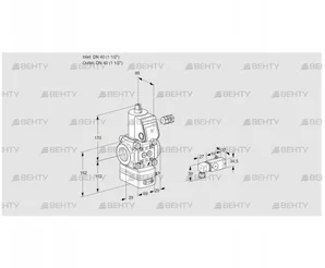 VAD240R/NW-50A (88030871) Газовый клапан с регулятором давления Kromschroder