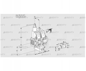 VCG1E20R/20R05FLGEVWR/3--3/PPPP (88103359) Клапан с регулятором соотношения Kromschroder