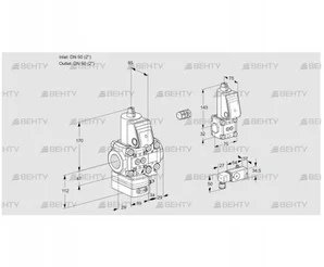 VAG2E50R/50R05GEVWR/-3/BS (88107763) Газовый клапан с регулятором соотношения Kromschroder