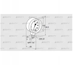 KFM P0,6TNB100 (03200170) Манометр Kromschroder