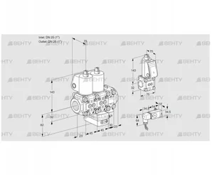 VCH1T25N/25N05NHAVQL/PPZS/3--2 (88103286) Клапан с регулятором расхода Kromschroder