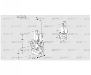 VAG3T50N/50N05GAQR/PP/BS (88104637) Газовый клапан с регулятором соотношения Kromschroder