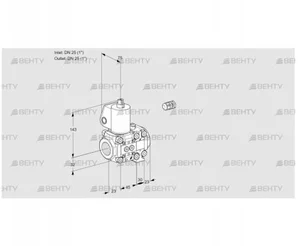 VAS1E25R/25R05NVWL/PP/PP (88106960) Газовый клапан Kromschroder