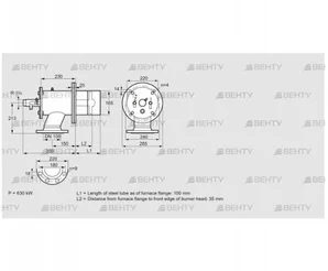 ZIO 165HM-100/35-(28)D (84246215) Газовая горелка Kromschroder