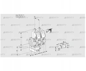 VCG1E25R/25R05GENWR/PPPP/2-PP (88104093) Клапан с регулятором соотношения Kromschroder