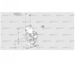 VAG1E25R/25R05GEVWL/PP/PP (88105274) Газовый клапан с регулятором соотношения Kromschroder